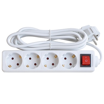 Удлинитель Bylectrica 4 гн. 3,5 м, с/з 3,7 кВт, ПВС 3 х 1,5 (У16-327) с кнопкой