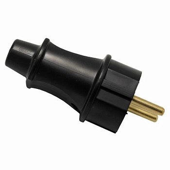 Вилка штепсельная прямая черная б/з 16А В16-006 Bylectrica