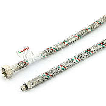 Гибкая подводка для смесителя М10х1 - 1/2", 60 см, DN 8, оплетка из нержавеющей стали