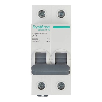 Автомат City 9 Set 2P 16A C 4.5kA 230B System Electric